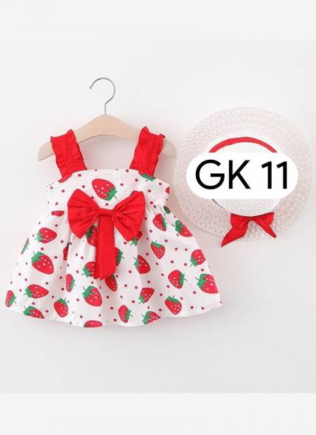Red Colour GURUKRUPA New Designer Fancy Wear Girls Frock Kids Colllection GK-11